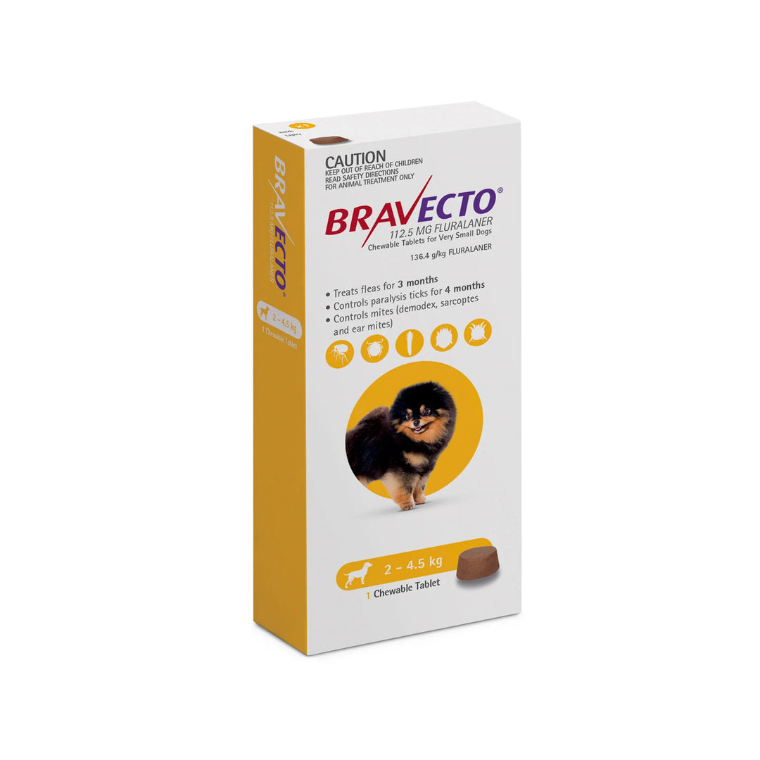 Bravecto Tick & Flea - Dogs 2 to 4.5kg