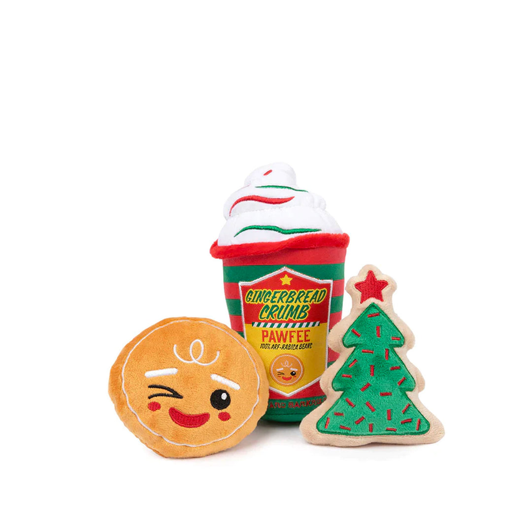 Gingercrumb Pawfee & Cookies 3PK Dog Toy - Christmas