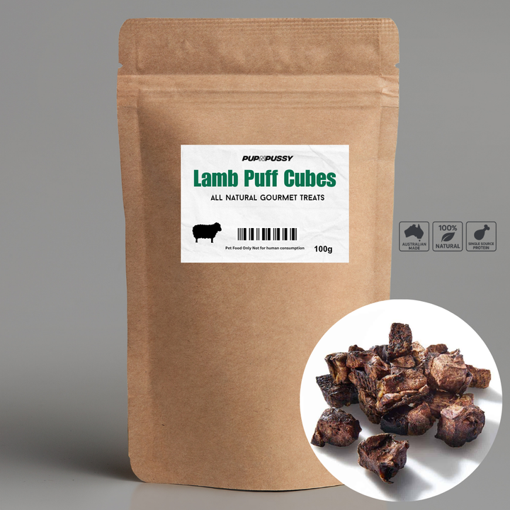 All Natural Gourmet Treats - Australian Lamb Puff Cubes 100g