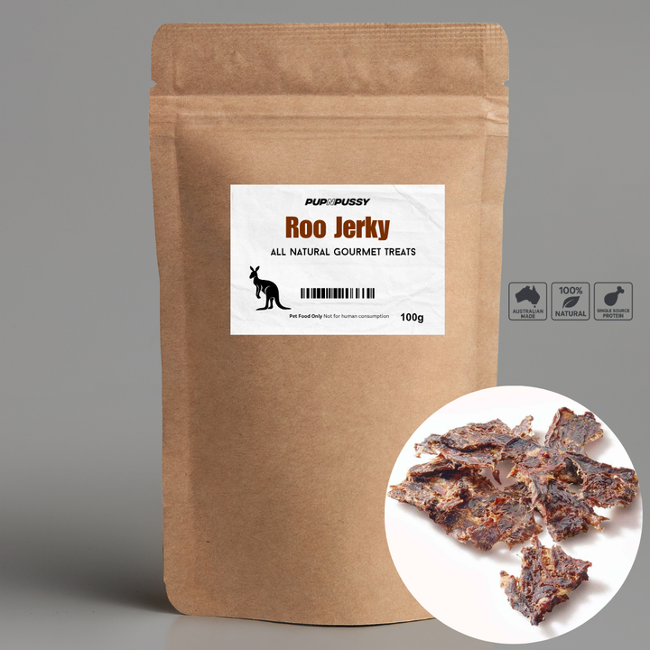 All Natural Gourmet Treats - Roo Jerky Strips 100g