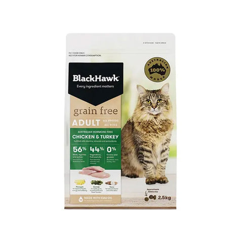 Black Hawk Grain Free Adult Cat Food - Chicken & Turkey 2.5kg