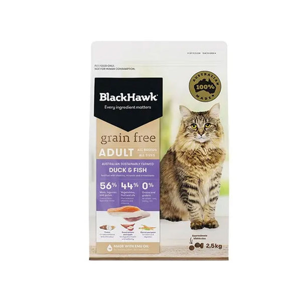 Black Hawk Grain Free Adult Cat Food - Duck & Fish 2.5kg