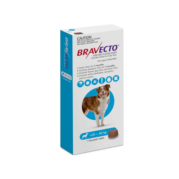 Bravecto Tick & Flea - Dogs 20 to 40kg