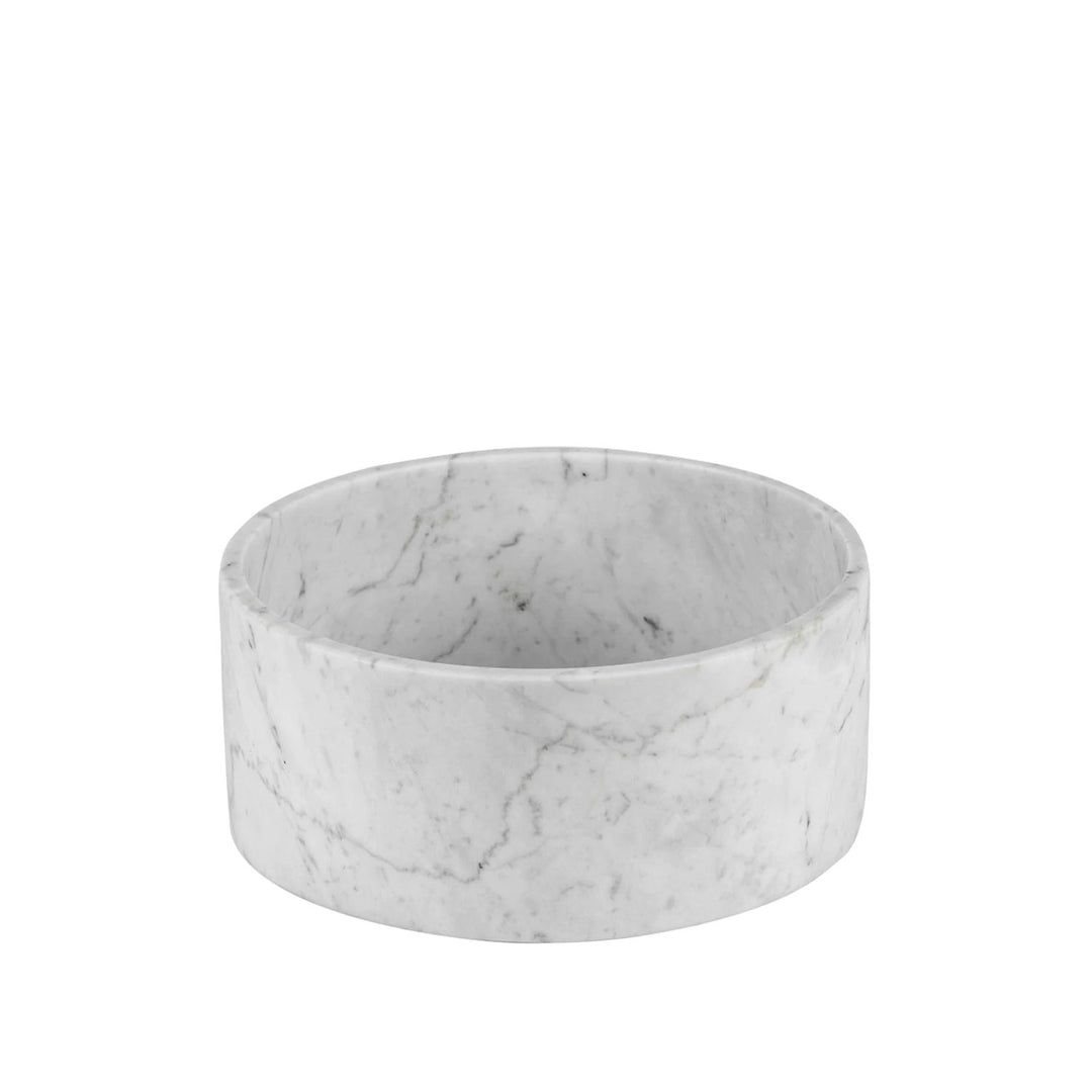 Houndztooth Carrara Marble Bowl - White