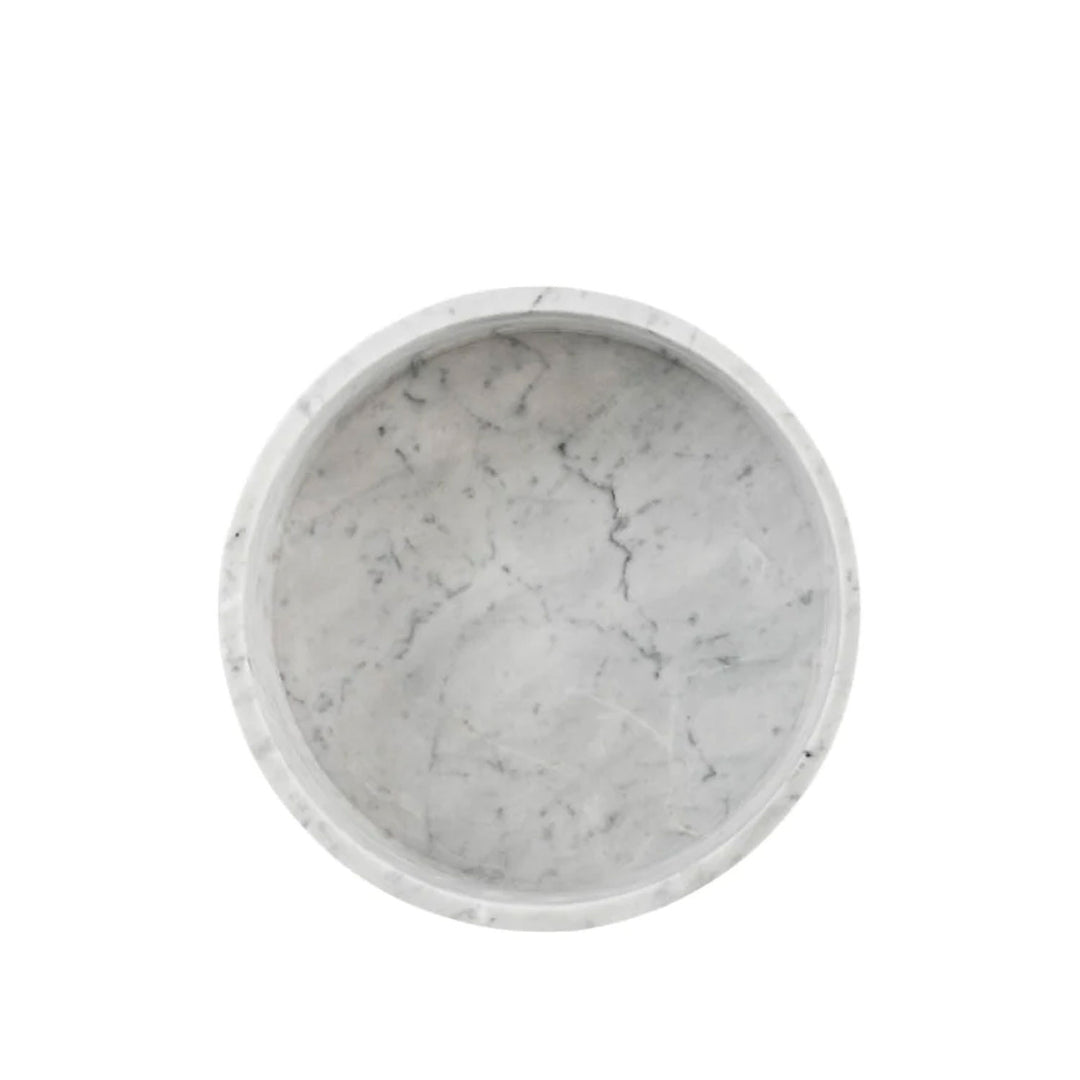Houndztooth Carrara Marble Bowl - White