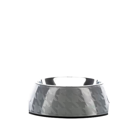 Chic Grey on Grey Houndztooth Bowl