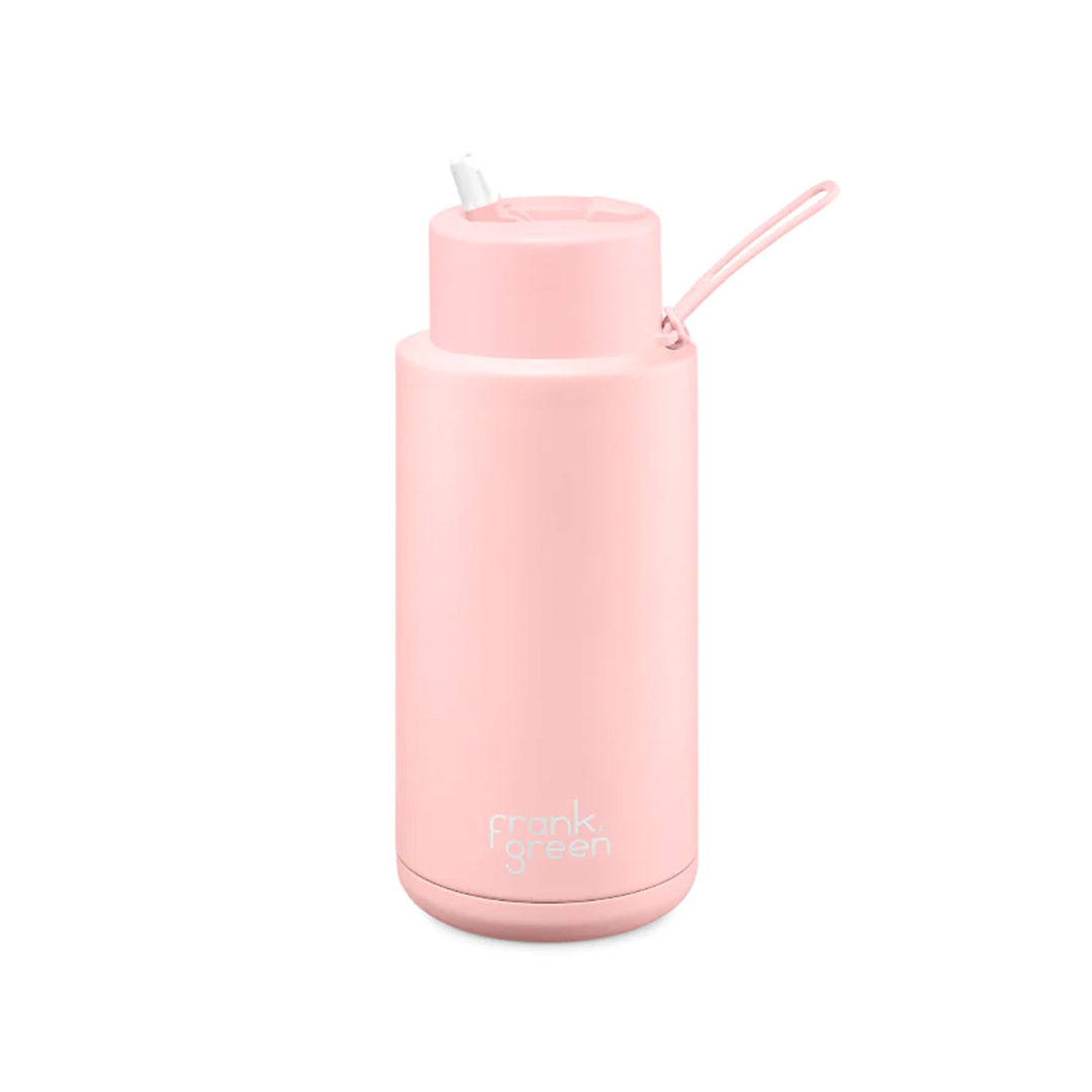 Frank Green Ceramic Reusable Bottle With Straw Lid 1000ml/34oz - Blushed