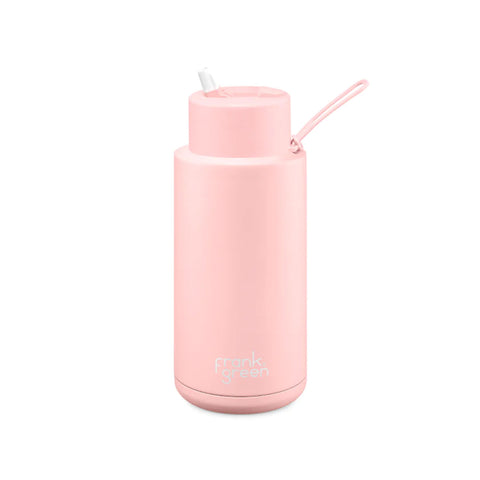 Frank Green Ceramic Reusable Bottle With Straw Lid 1000ml/34oz - Blushed