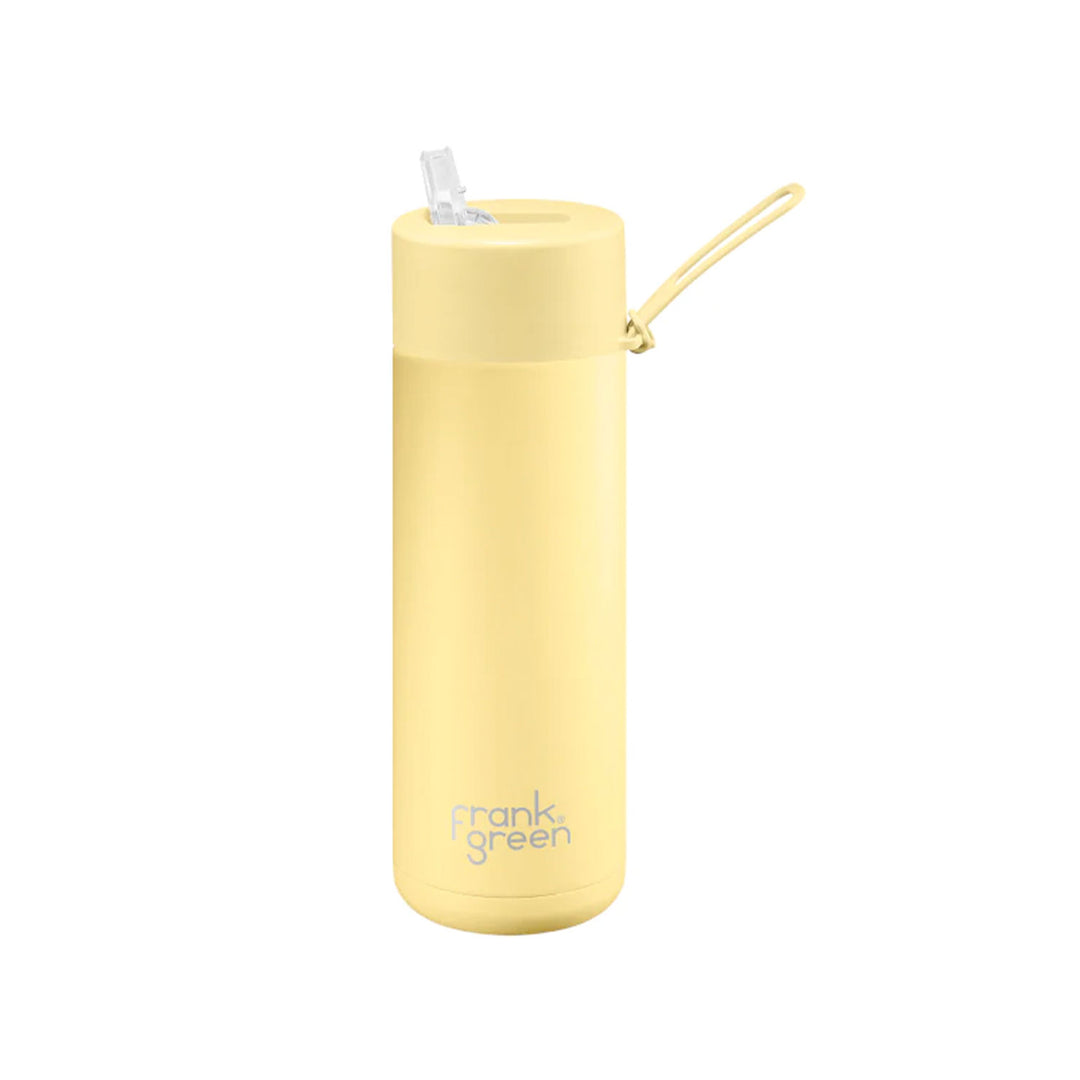 Frank Green Ceramic Reusable Bottle With Straw Lid 595ml/20oz - Buttermilk