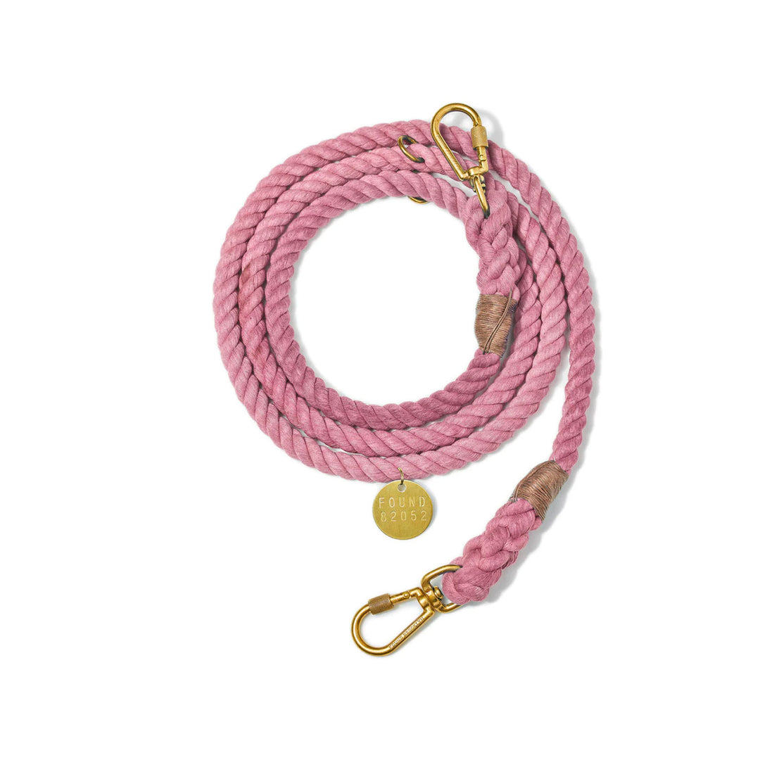 Found My Animal New York Rope Adjustable Cotton Leash - Blush