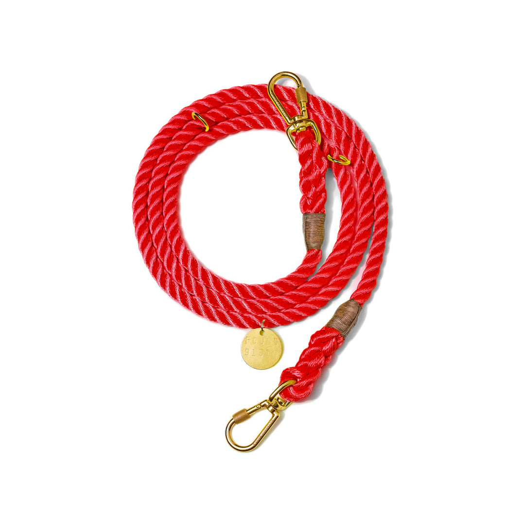 Found My Animal New York Rope Adjustable Leash - Red