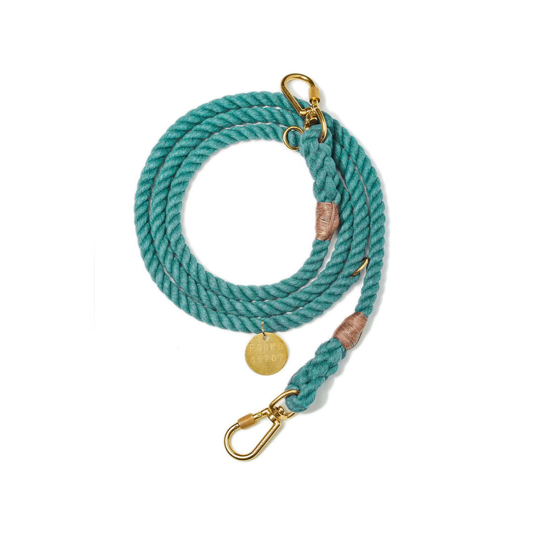 Found My Animal New York Up-Cycled Rope Adjustable Leash - Teal