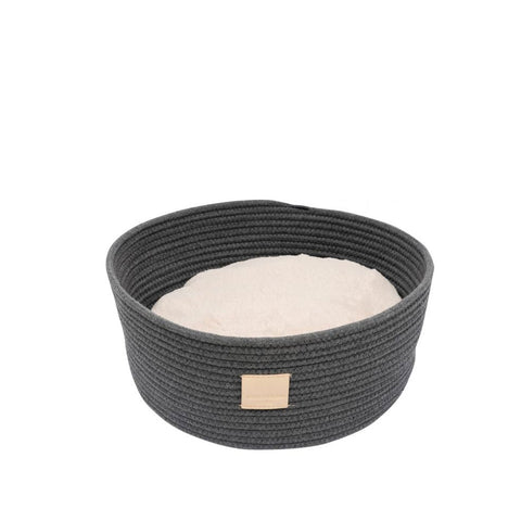 Fuzzyard Life Rope Basket Cushion Bed - Slate Grey