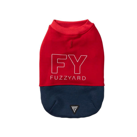 Fuzzyard Track Sweater - Red / Navy