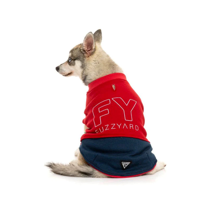 Fuzzyard Track Sweater - Red / Navy