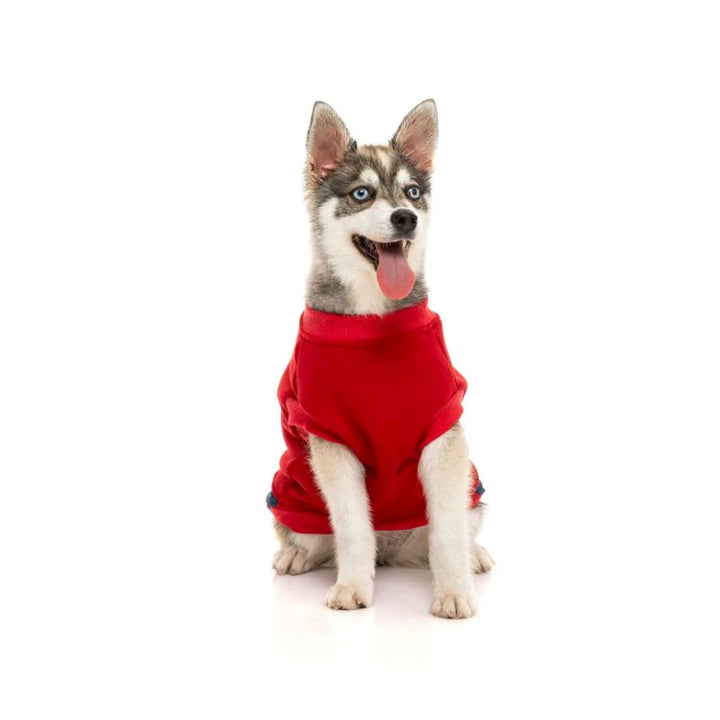 Fuzzyard Track Sweater - Red / Navy