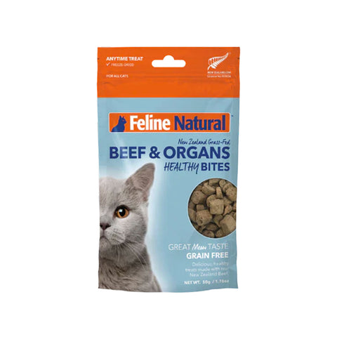 Feline Natural Healthy Bites Cat Treats 50gr - Beef & Organs