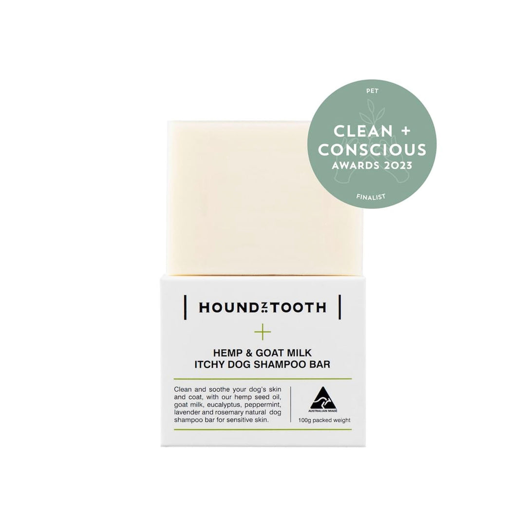 Houndztooth Hemp & Goat Milk Itchy Dog Shampoo Bar - 100g