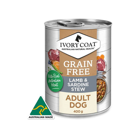 Ivory Coat Grain Free Dog Moist Range - Lamb & Sardine Stew