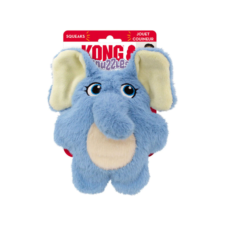 Kong Snuzzles Kiddos Elephant Dog Toy - Small Blue