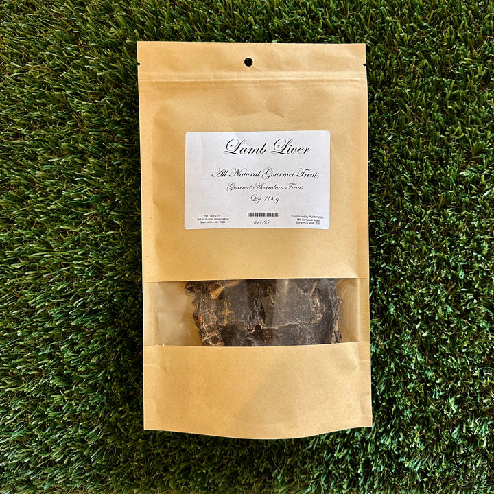 All-natural gourmet lamb liver dog treats from PupNpussy, Australian-sourced and additive-free, offering rich flavour, dietary variety, and dental health support