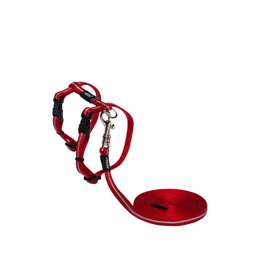 Rogz Alleycat Catz Harness & Leash  - Red