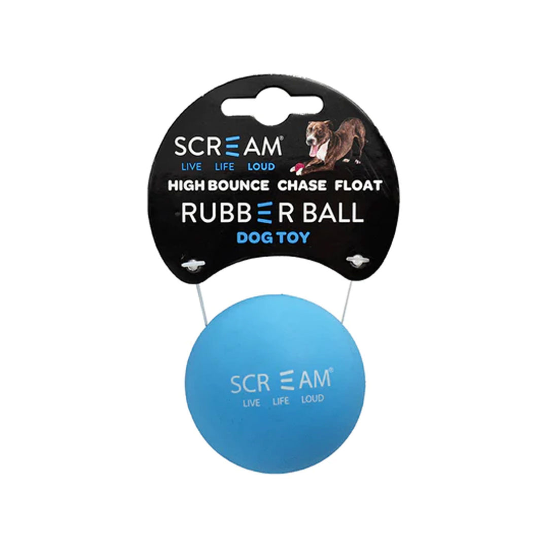 Scream Rubber Ball Dog Toy - Loud Blue