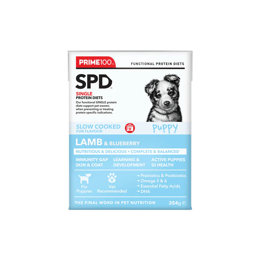 Prime100 SPD Slow Cooked Puppy Food - Lamb & Blueberry 354g