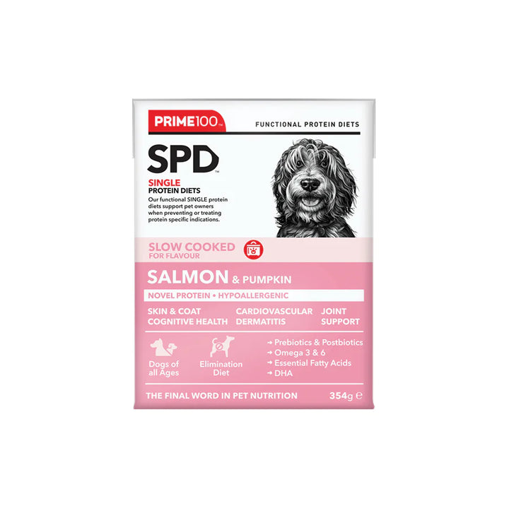 Prime100 SPD Slow Cooked Dog Food - Salmon & Pumpkin 354g