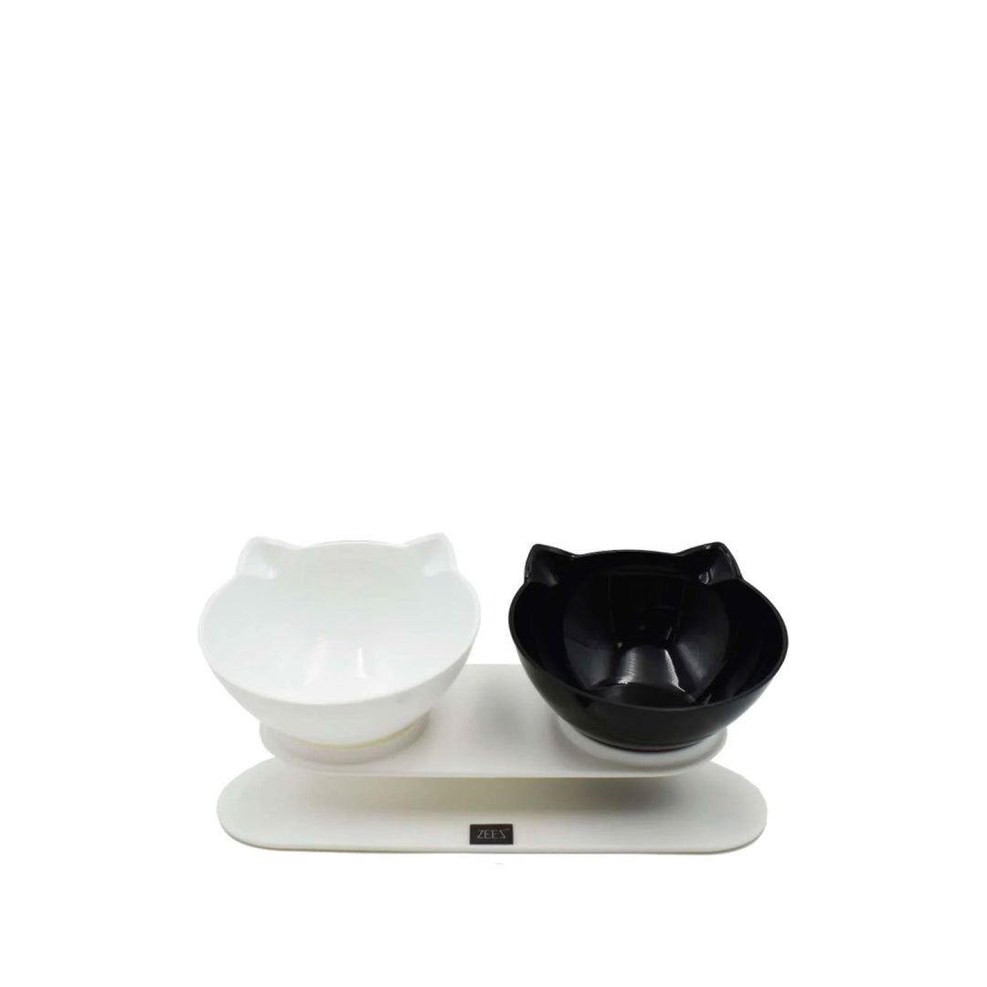 Zeez Elevated Tilted Cat Bowl - 2 Bowls