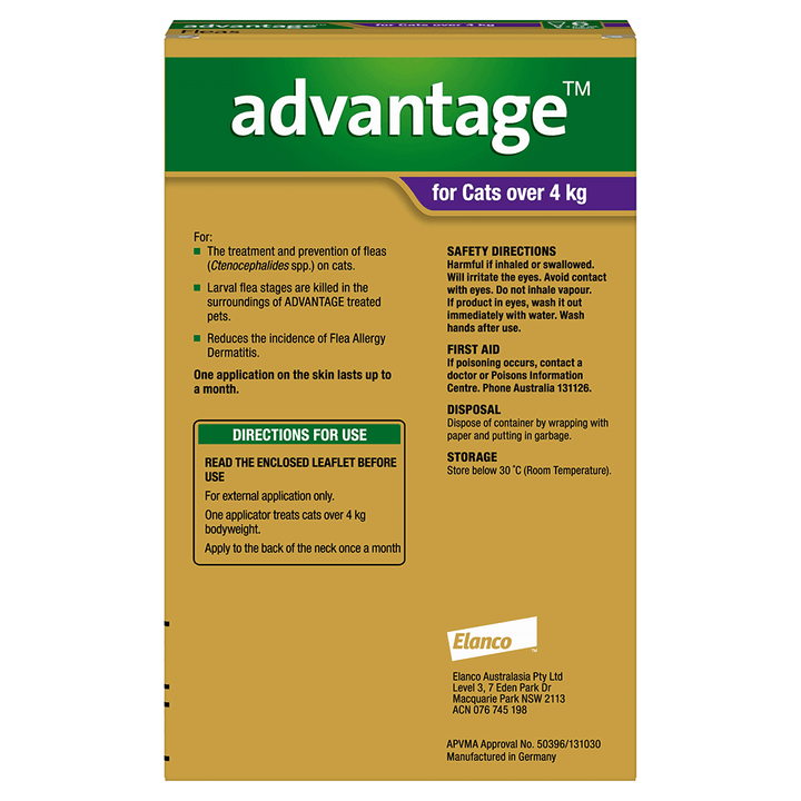 Advantage Flea  -  Cats over 4kg  -  4 pack