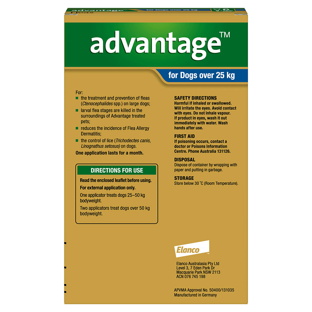 Advantage Flea  -  Dogs over 25kg  -  4 pack
