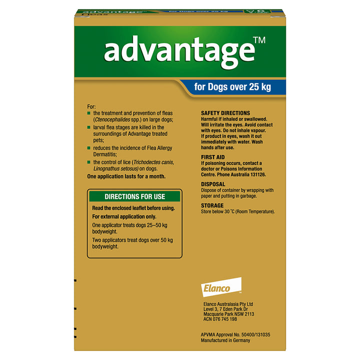 Advantage Flea  -  Dogs over 25kg  -  4 pack