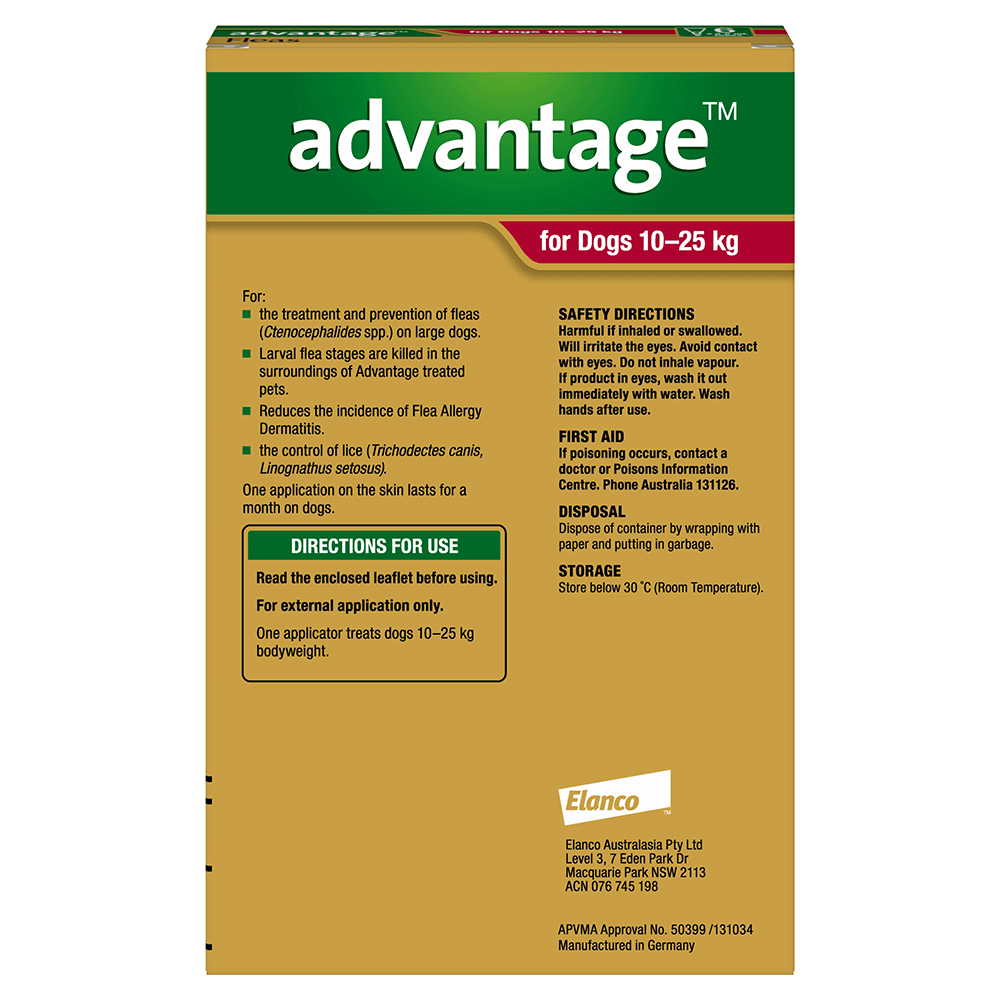 Advantage Flea  -  Dogs 10-25kg  -  4 pack