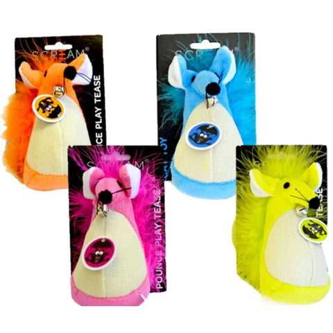 Scream Fatty Mouse Cat Toy - Assorted 4 Colors