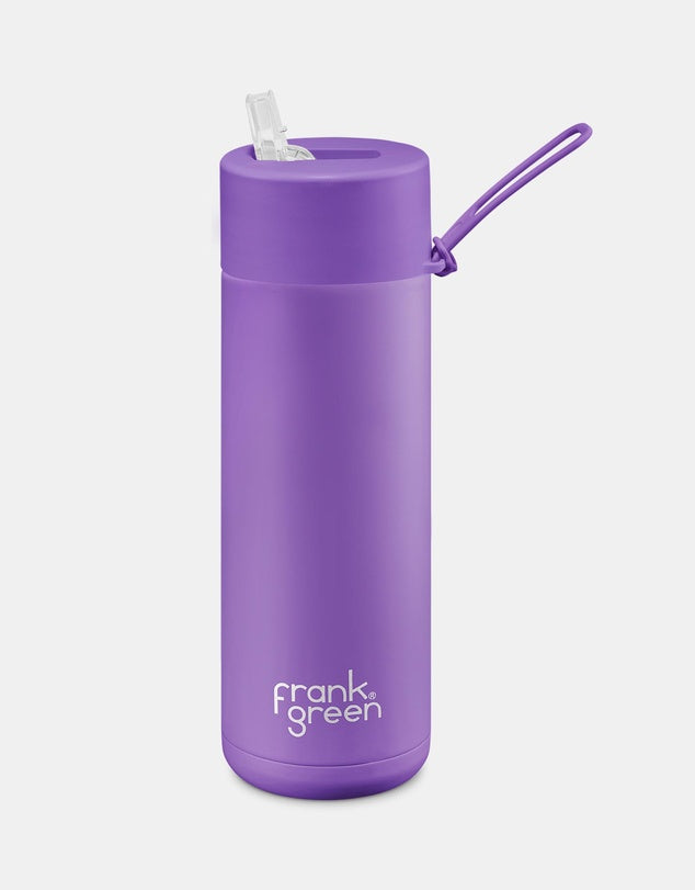 Frank Green Ceramic Reusable Bottle With Straw Lid 595ml/20oz - Cosmic Purple