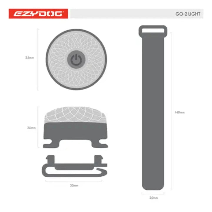 EzyDog Go2 Attachable Dog Light - Multi