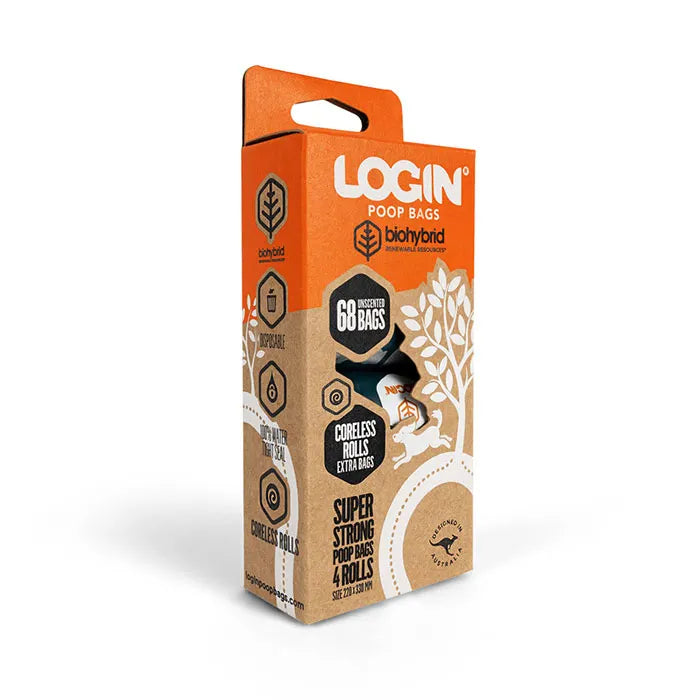 Login Poop Bags - Biohybrid 68 Pack (4 Rolls)