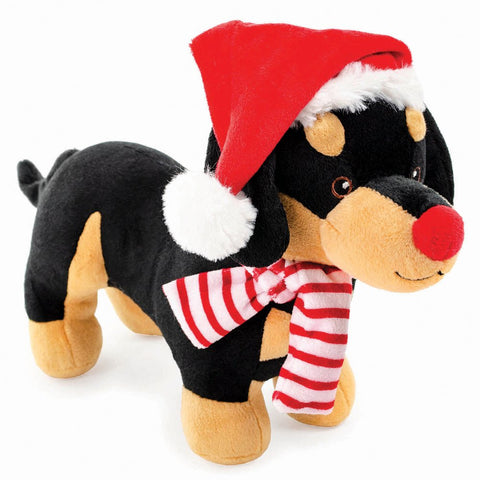 Snuggle Buddies Plush Dog Toy - Christmas Dachshund