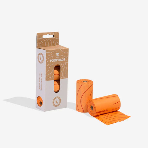 Zee.dog Compostable Poop Bag Refill - Orange (4 x 15bag Rolls)