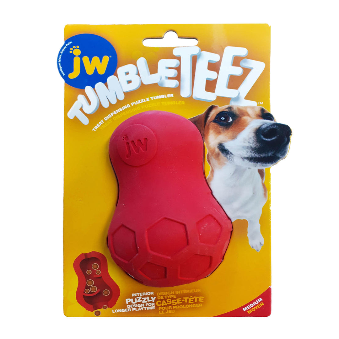 JW Tumble Teez Treat Dispensing Puzzle Tumbler Rubber
