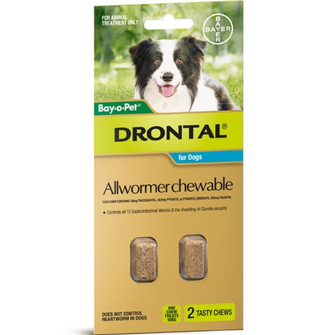 Drontal Wormer Chews  -  Small to Extra Large Dogs