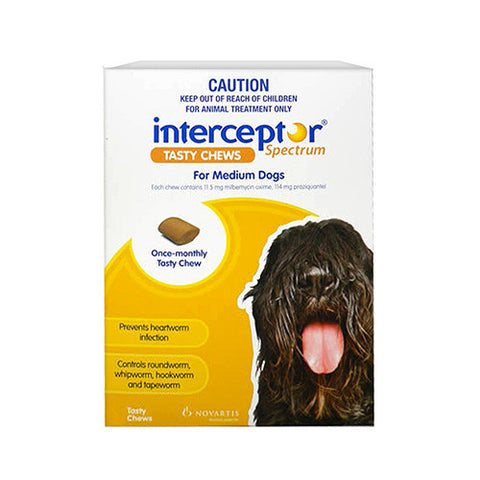 Interceptor Heart Worm & Worms  -  Dogs 11-22kg  -  3 pack