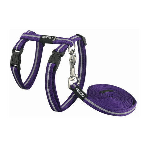 Rogz Alleycat Catz Harness & Leash  - Purple