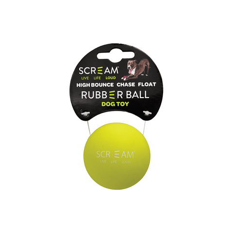 Scream Rubber Ball Dog Toy - Loud Green